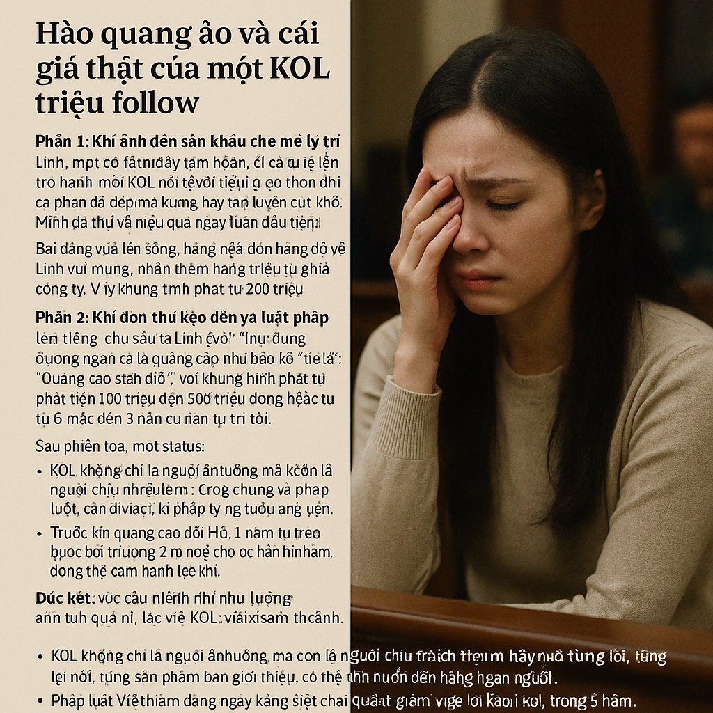 Câu chuyện pháp luật: "Hào quang ảo và cái giá thật của một KOL triệu follow"